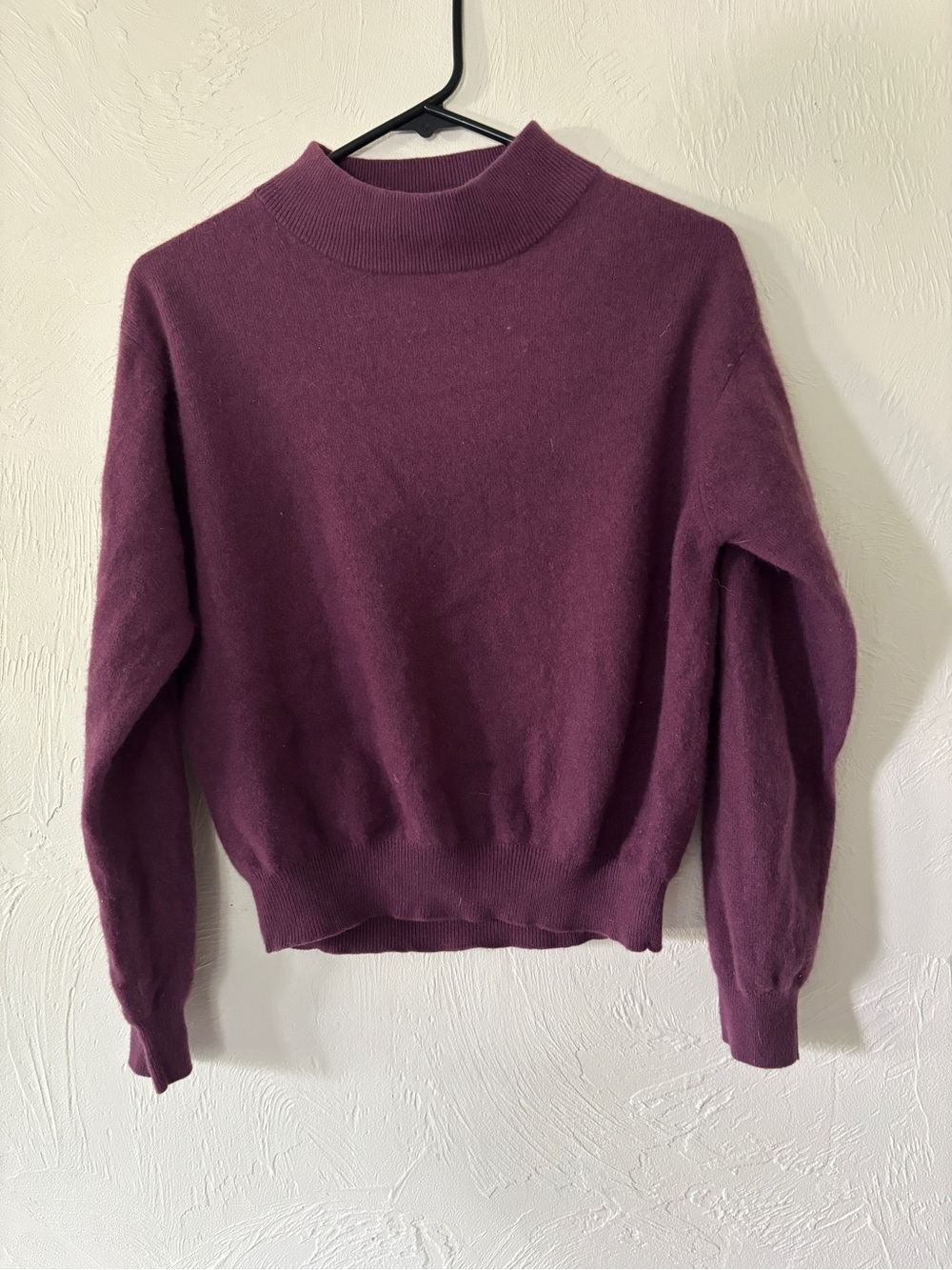 Women’s Mock Turtleneck Sweater in Deep Plum